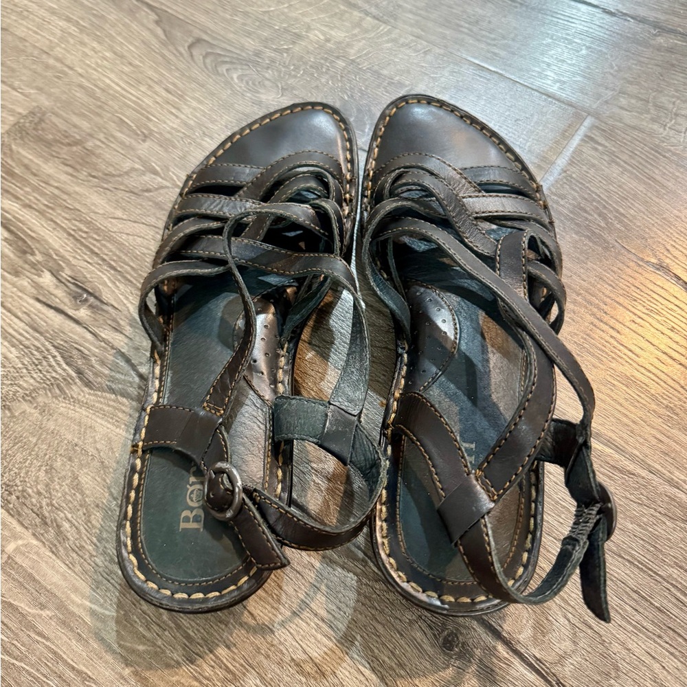 Born Women’s Black Leather Strappy Sandals Size 10 / 42 - Picture 7 of 15